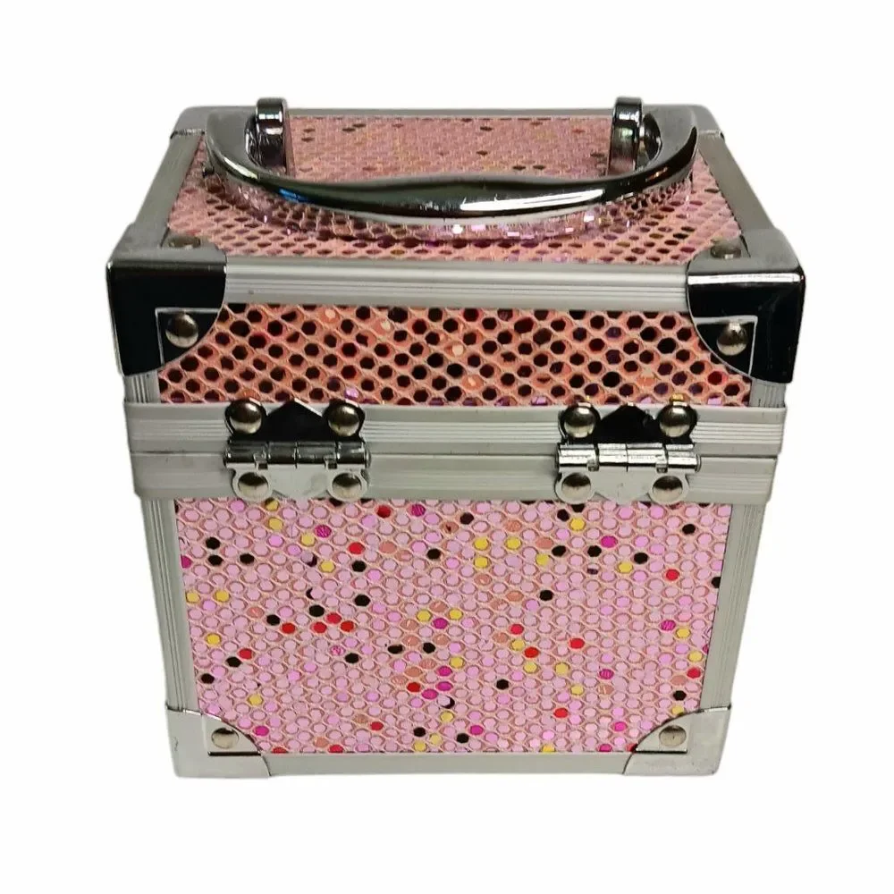 Caboodles Pink Sequin Mini Makeup Case Organizer 2012 Approximately 5